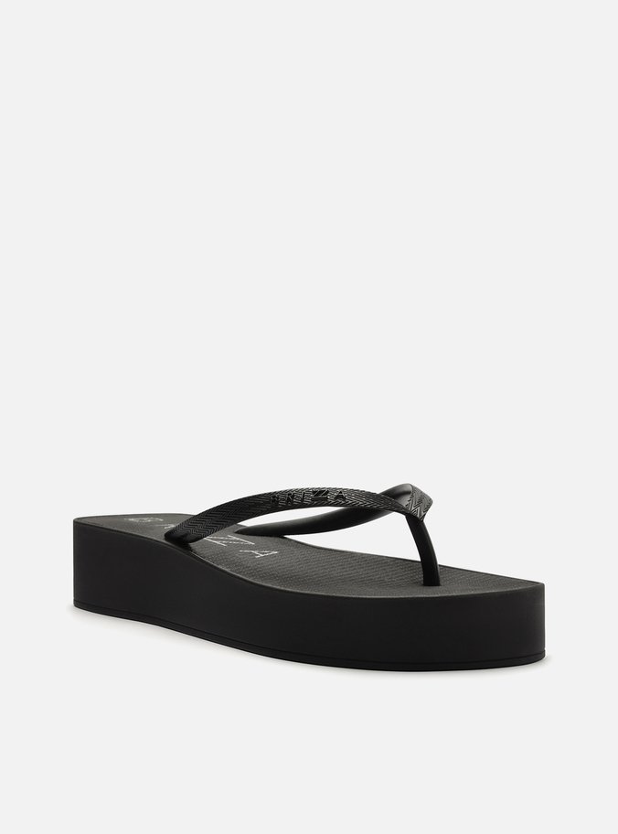 Sandália Preta Flatform Mykonos