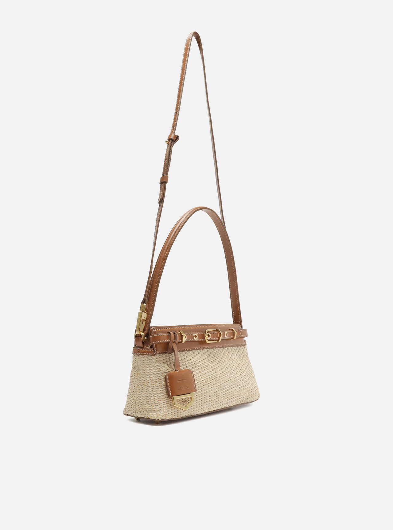 Bolsa Tiracolo Marrom Ráfia Victória Pequena Ombro — foto 5