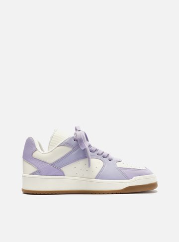 Tênis Branco Couro Street Roxo