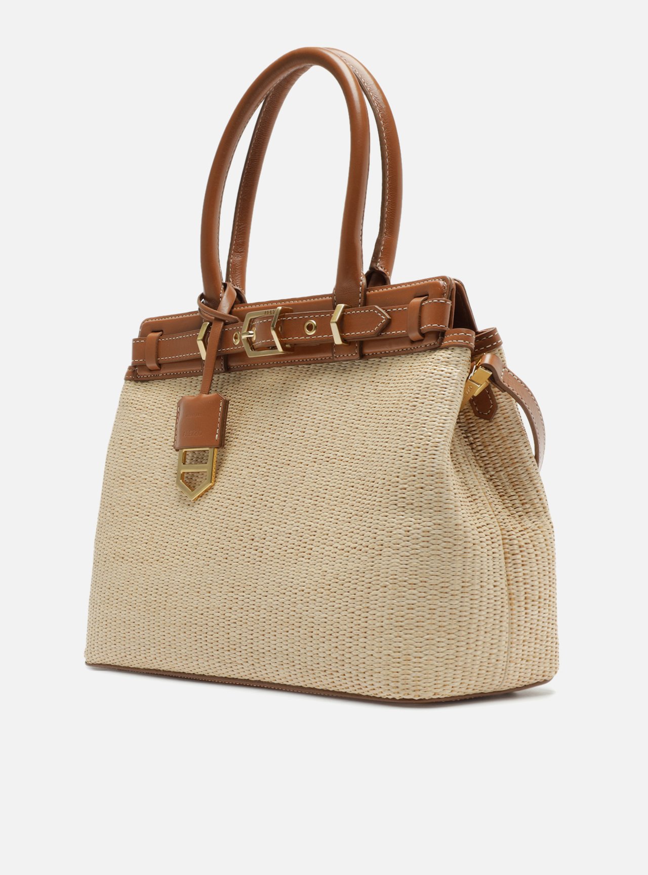 Bolsa Tote Marrom Ráfia Victória Grande — foto 2