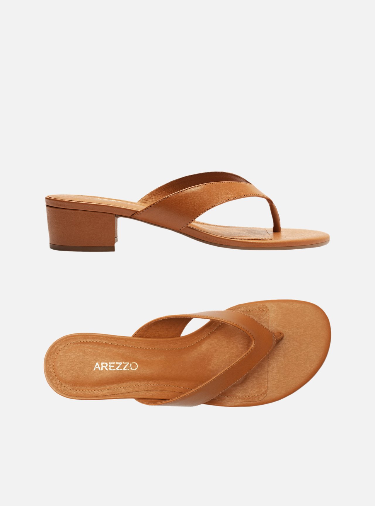 Tamanco Marrom Salto Baixo Tiras Flip Flop — foto 5
