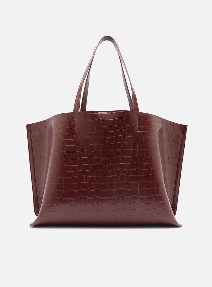 Bolsa Shopping Vinho Croco Grande Barbicacho