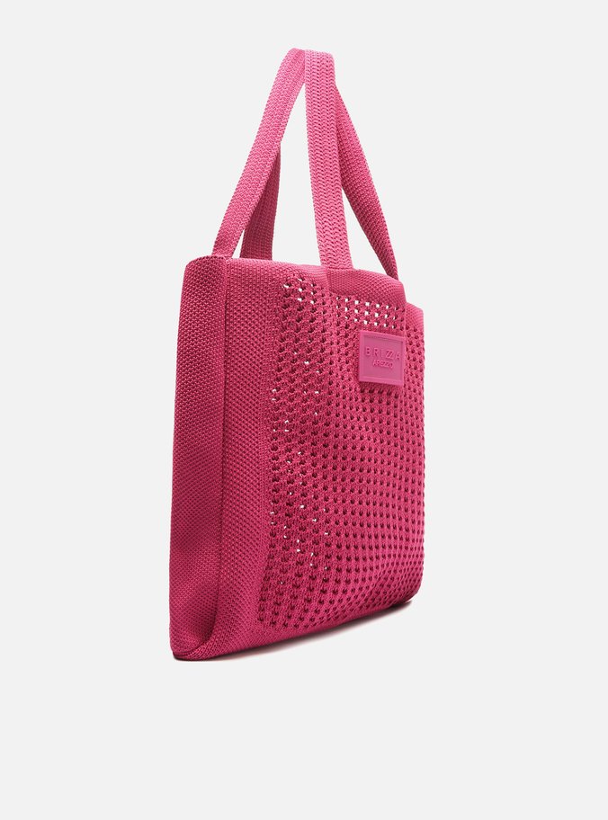 Bolsa Shopping Rosa Crochê Mônaco Grande