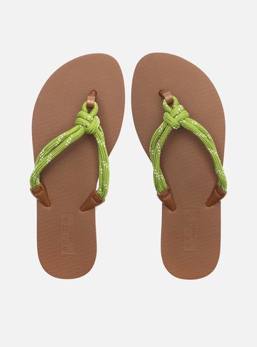 Chinelo de Dedo Marrom Essential Cordão Verde