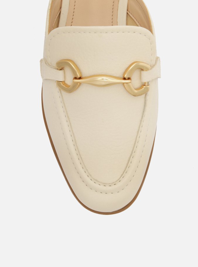 Mule Off-White Couro Rasteira Bridão