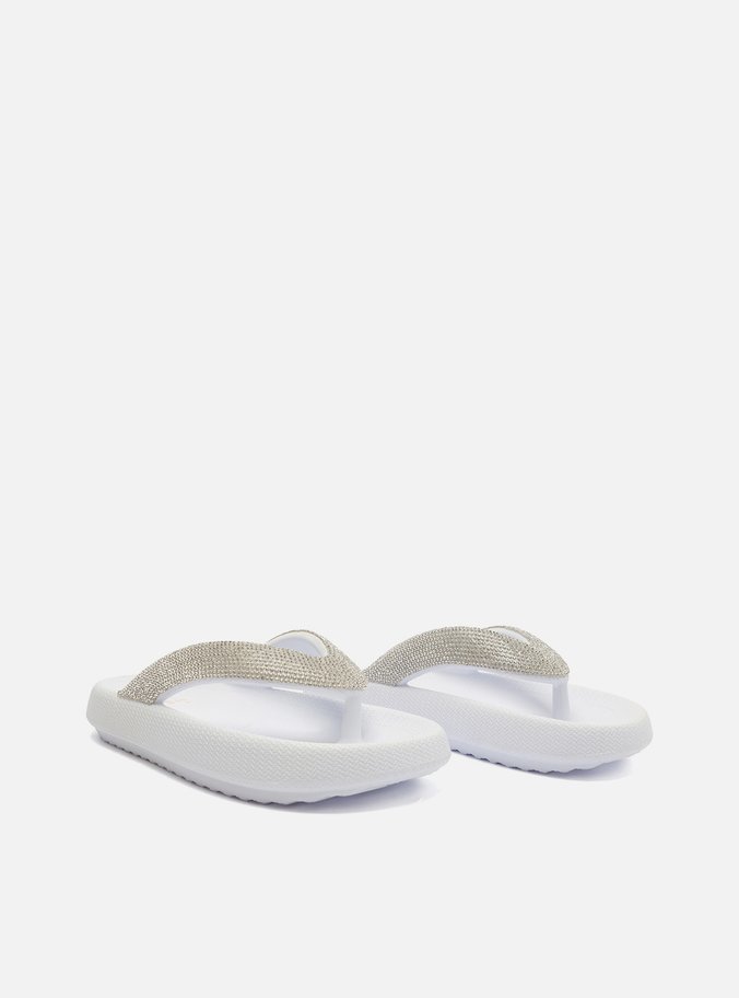 Chinelo de Dedo Branco Kioto Strass