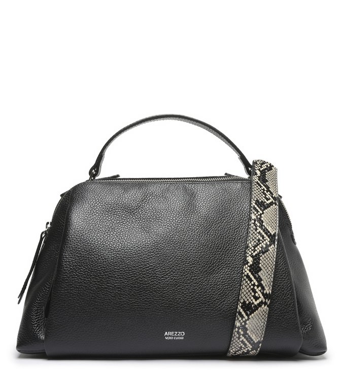 Bolsa Tote Preta Couro Eva Média