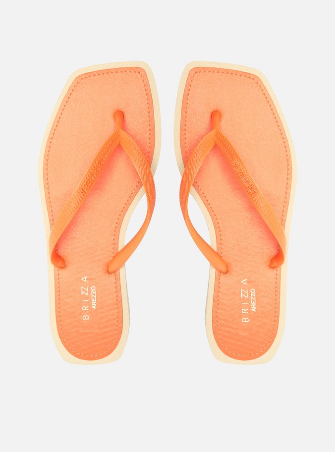 Chinelo de Dedo Laranja Square Bicolor Brizza Color