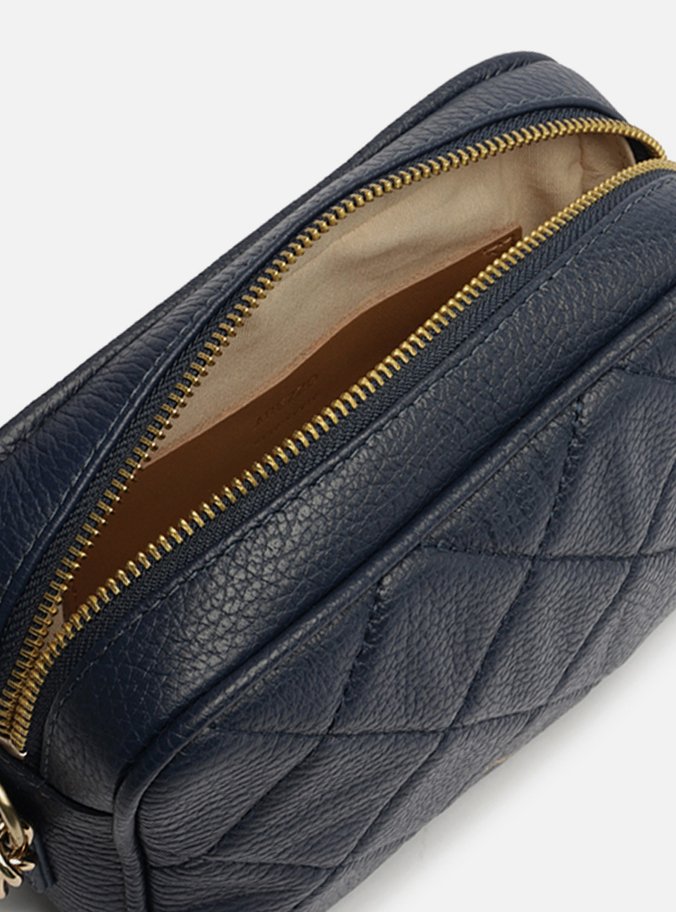 Bolsa Tiracolo Azul Couro Matelassê Gab Pequena