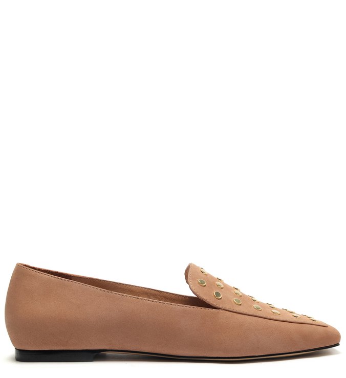 Mocassim Bege Nobuck Tachas