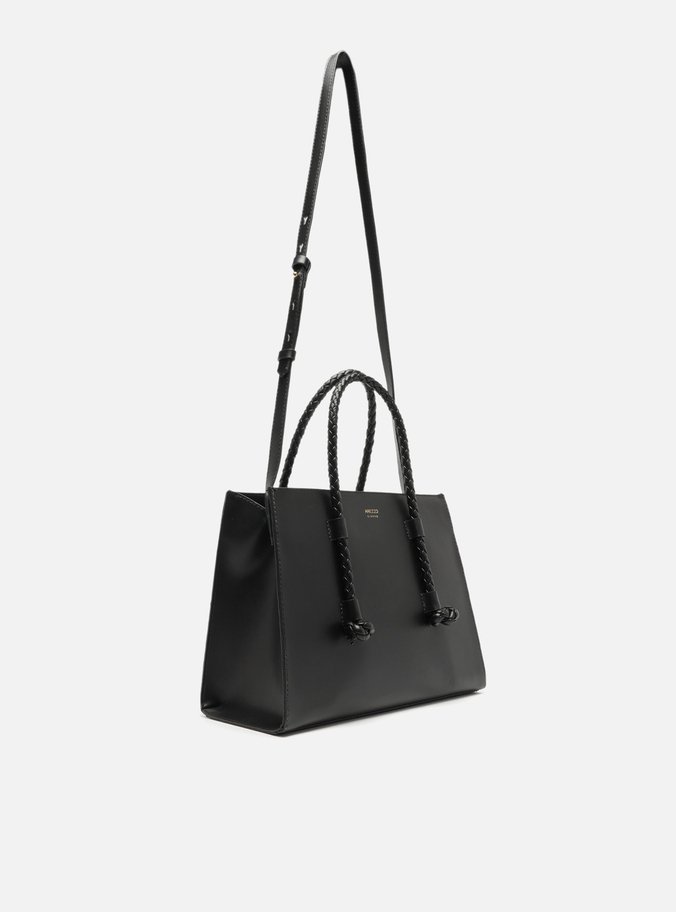Bolsa Tote Preta Grande Alças Corda
