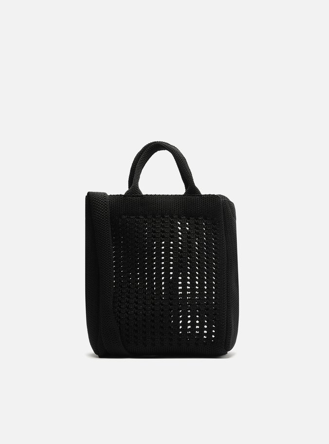 Bolsa Tote Preta Croche Monaco Pequena