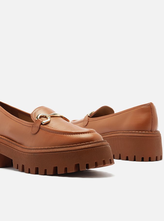 Mocassim Marrom Caramel Couro Tratorado Bridão