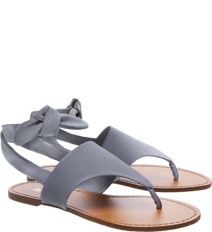 Sandália Flat Nobuck Laço New Jeans
