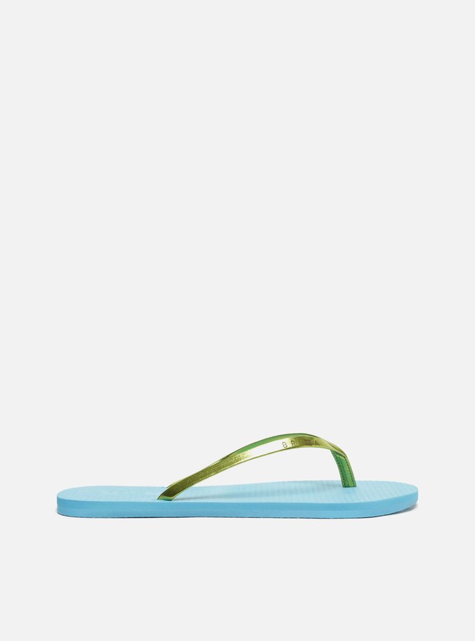 Chinelo de Dedo Azul com Tiras Verde Brizza