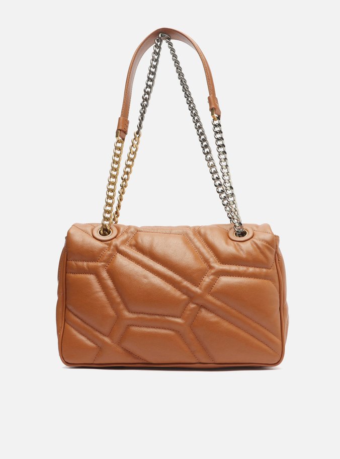 Bolsa Tiracolo Marrom Couro Emma Média Longa