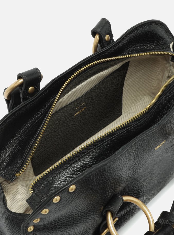 Bolsa Tiracolo Preta Couro Cora Média