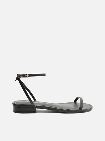 Sandália Rasteira Preta Slim Minimalista