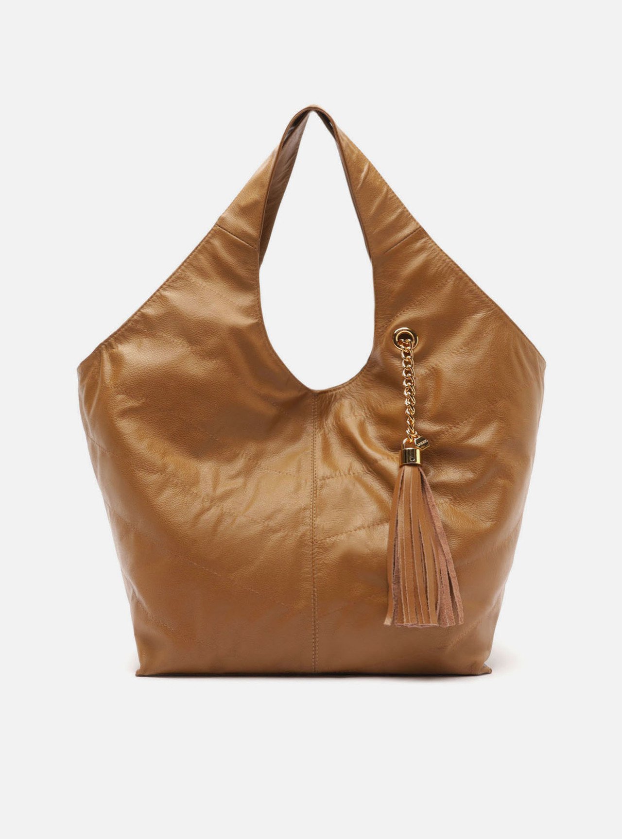 Bolsa Hobo Caramelo Couro Ísis Grande — foto 1