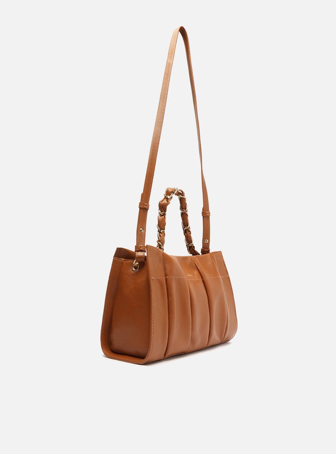 Bolsa Tote Marrom Couro Milano Média Alça