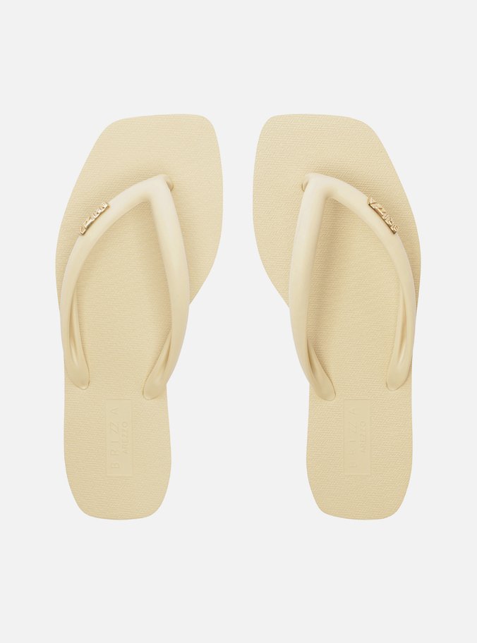 Chinelo de Dedo Off White Flatform Metais Brizza