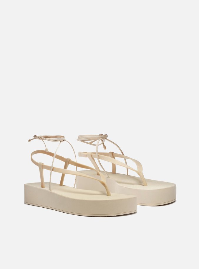 Sandália Off-White Flatform Amarração Brizza