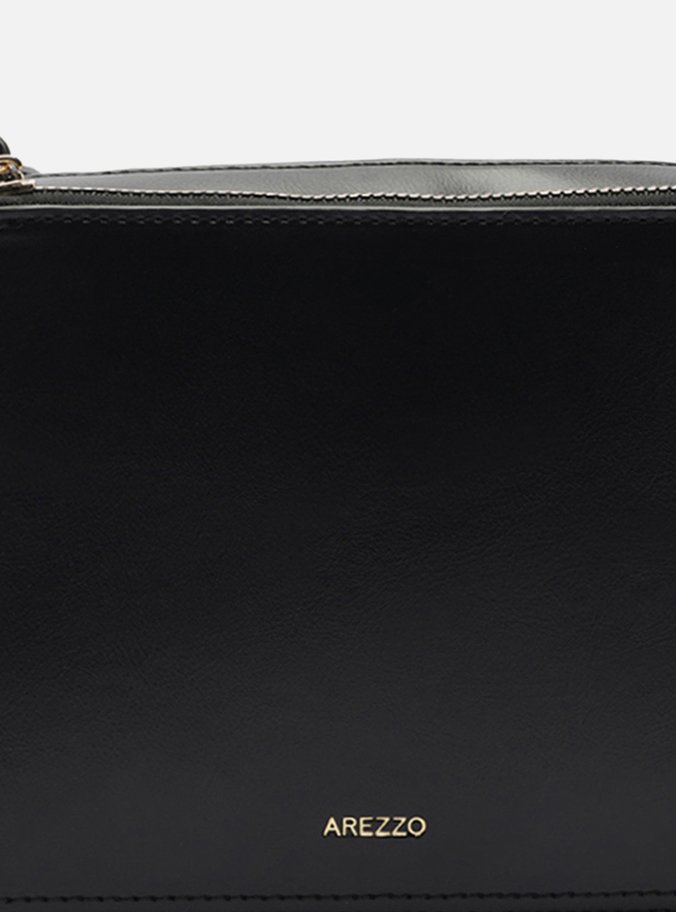 Bolsa Tiracolo Preta Pequena Quadrada