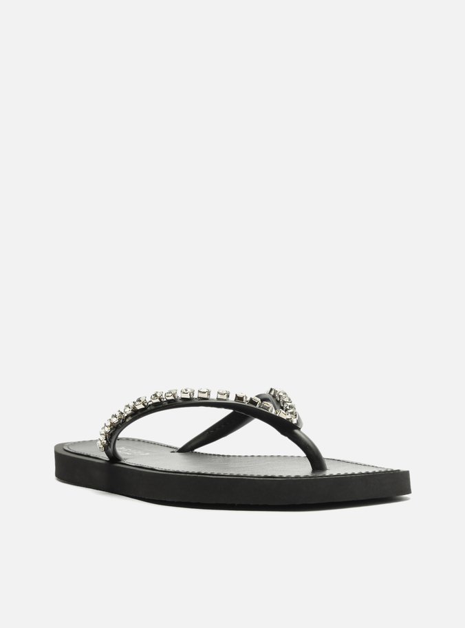 Chinelo de Dedo Preto Pedrarias Square Brizza
