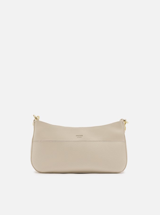 Bolsa Shoulder Off White Texturizada Média