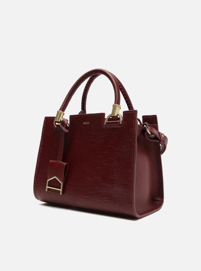 Bolsa Tote Bordô Couro Abraccio Média