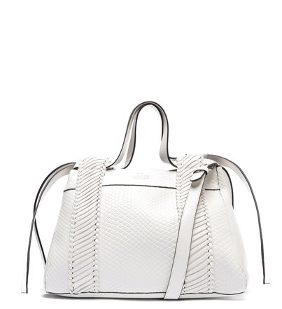 Bolsa Tote Branca Couro Lizza Média