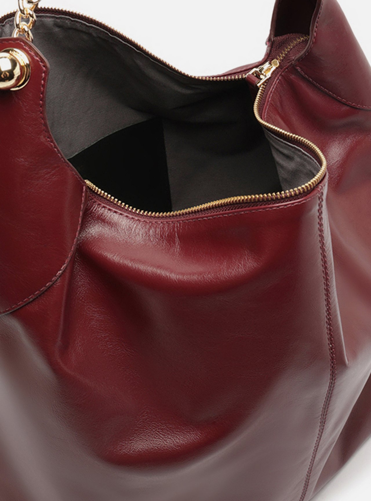 Bolsa Hobo Vermelha Couro Grande Tressê — foto 4