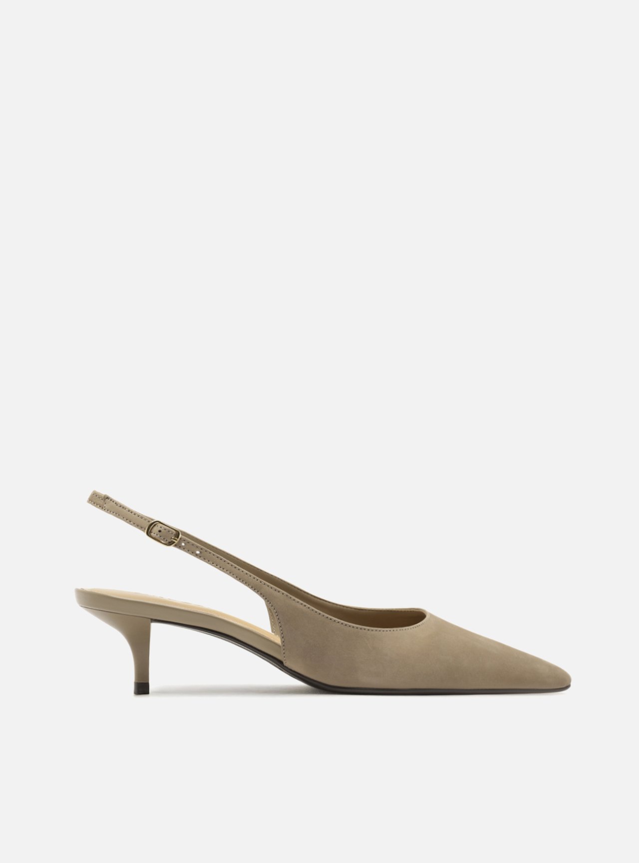 Scarpin Cinza Acamurçado Salto Fino Slingback — foto 1
