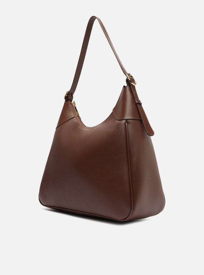 Bolsa Hobo Marrom Grande Detalhe Recorte
