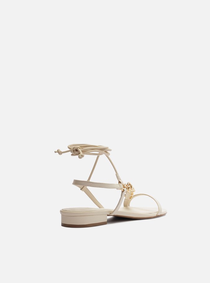 Sandália Rasteira Off-White Tira Argolas