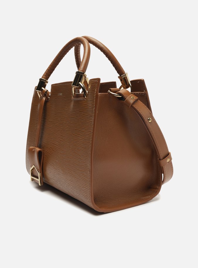 Bolsa Tote Marrom Couro Wave Abraccio Média