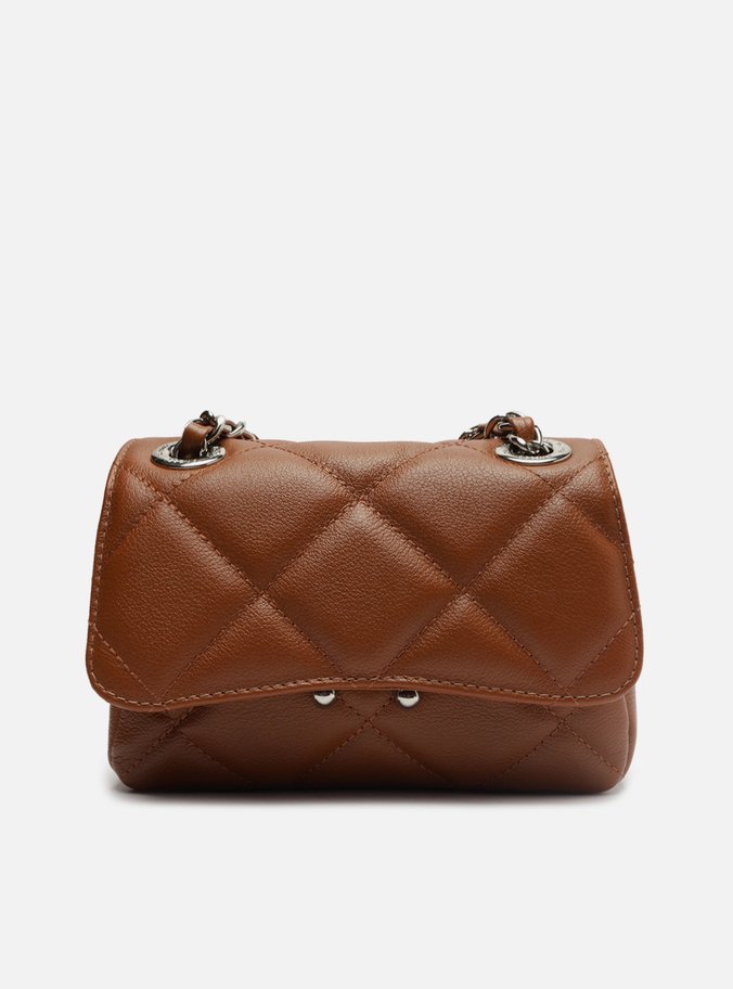 Bolsa Tiracolo Marrom Caramel Couro Mizz Pequena