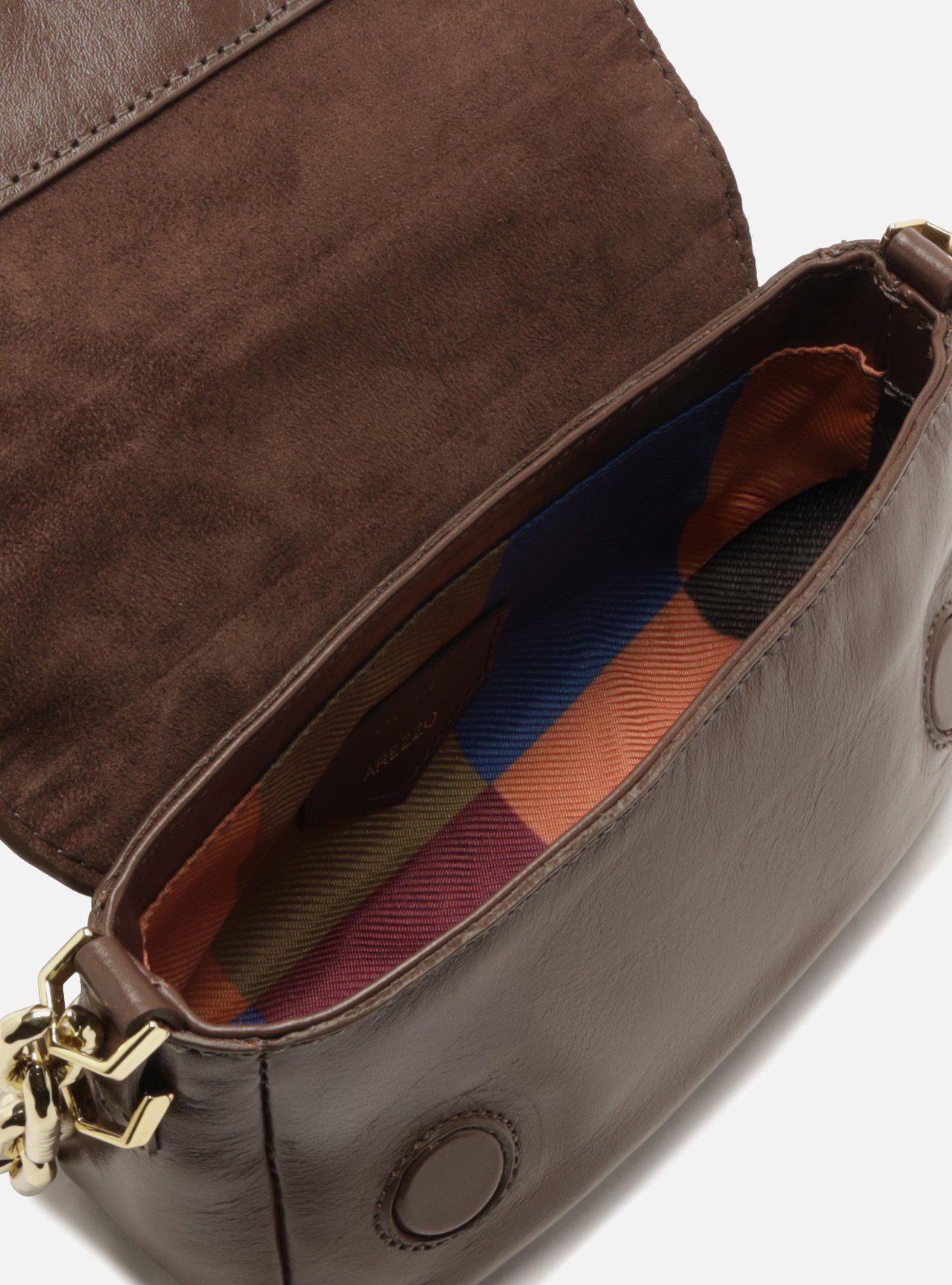 Bolsa Tiracolo Marrom Couro Pequena — foto 4