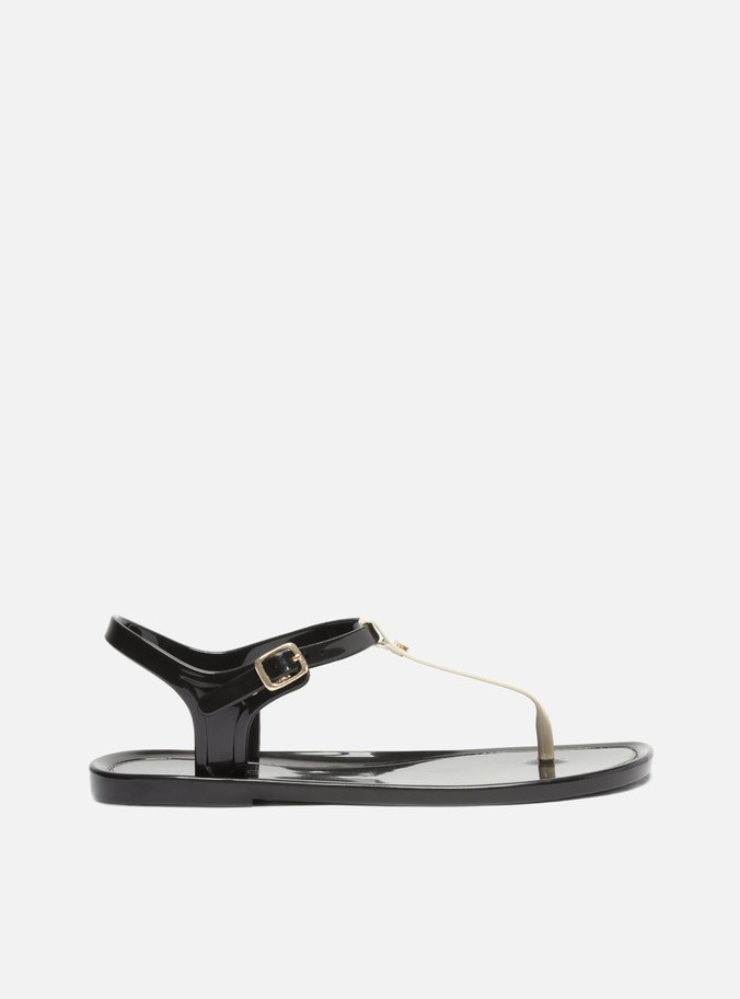 Rasteira Bicolor Preto e Branco Brizza