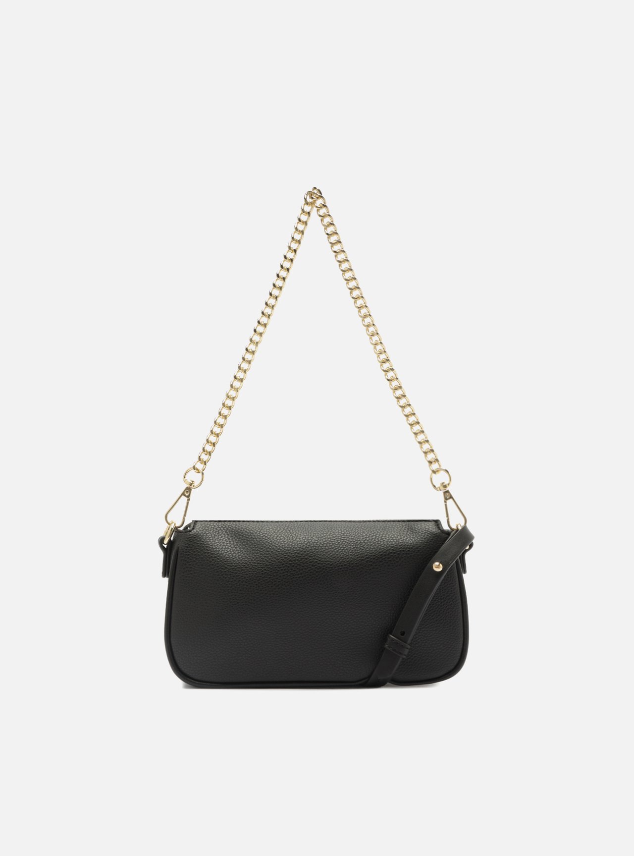 Bolsa Tiracolo Preta Corrente Dourada — foto 3