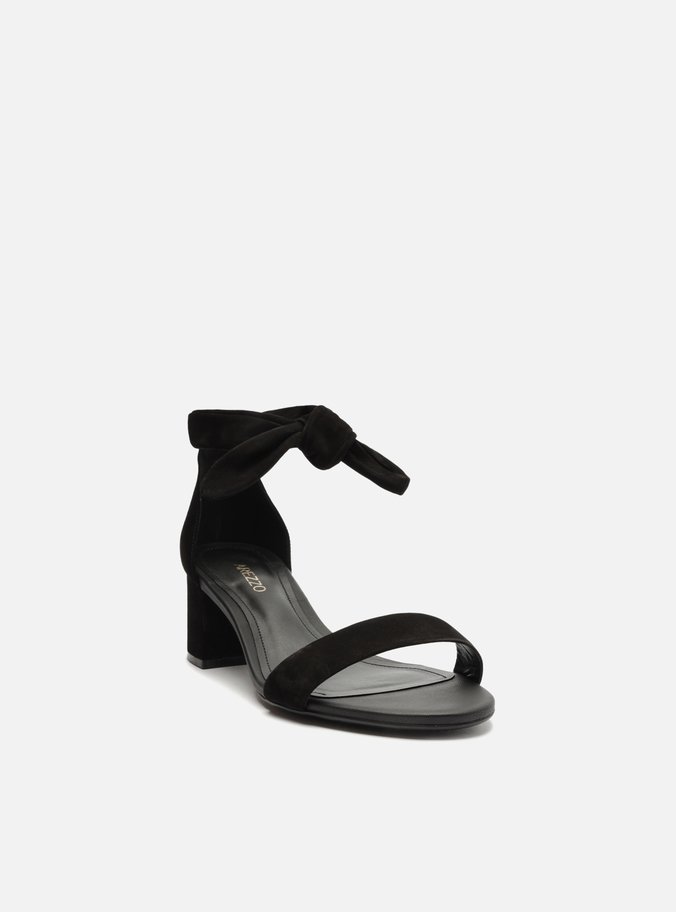 Sandália Nobuck Salto Médio Lace Up Romantic Preta
