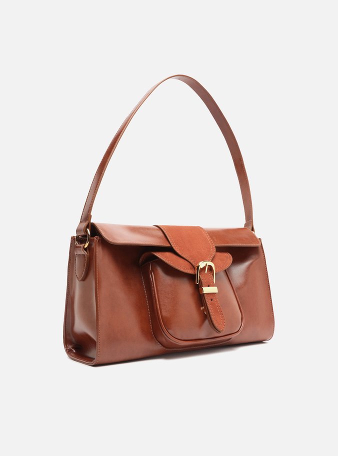 Bolsa Shoulder Caramelo Média Bolso Camurça