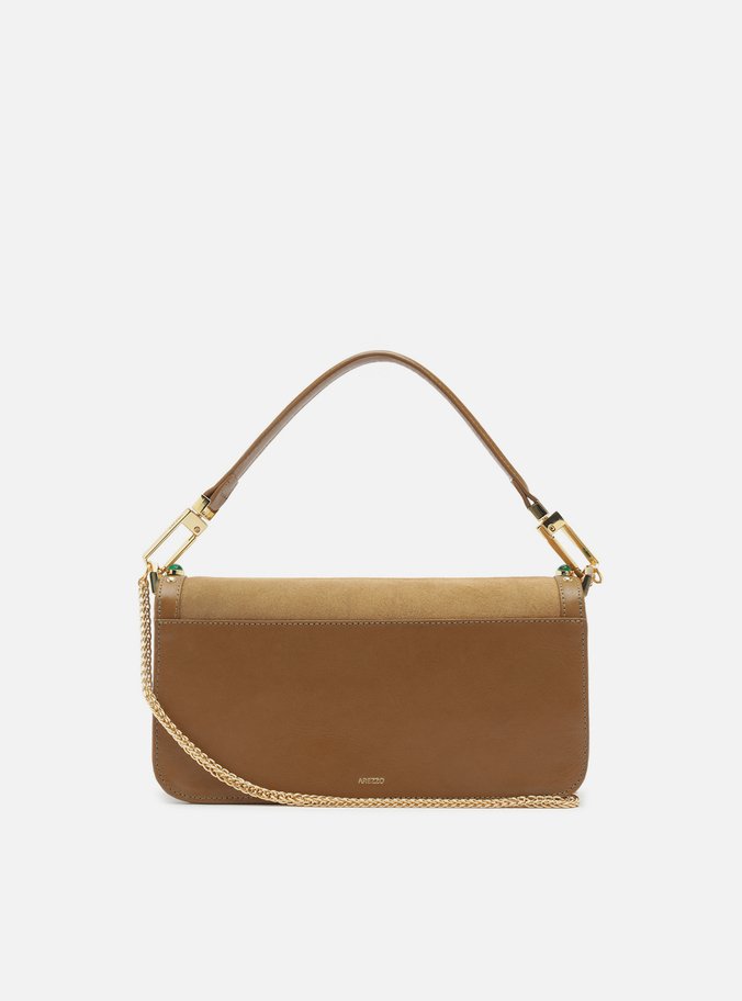 Bolsa Tiracolo Marrom Couro A001 Média Pedras