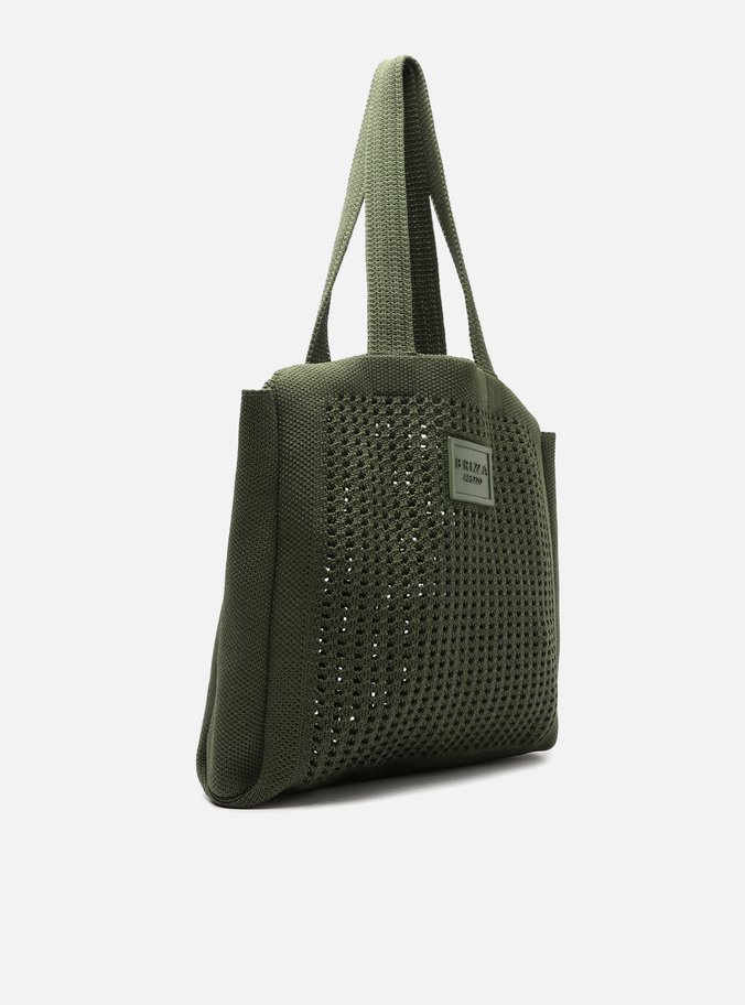 Bolsa Shopping Verde Crochê Mônaco Grande