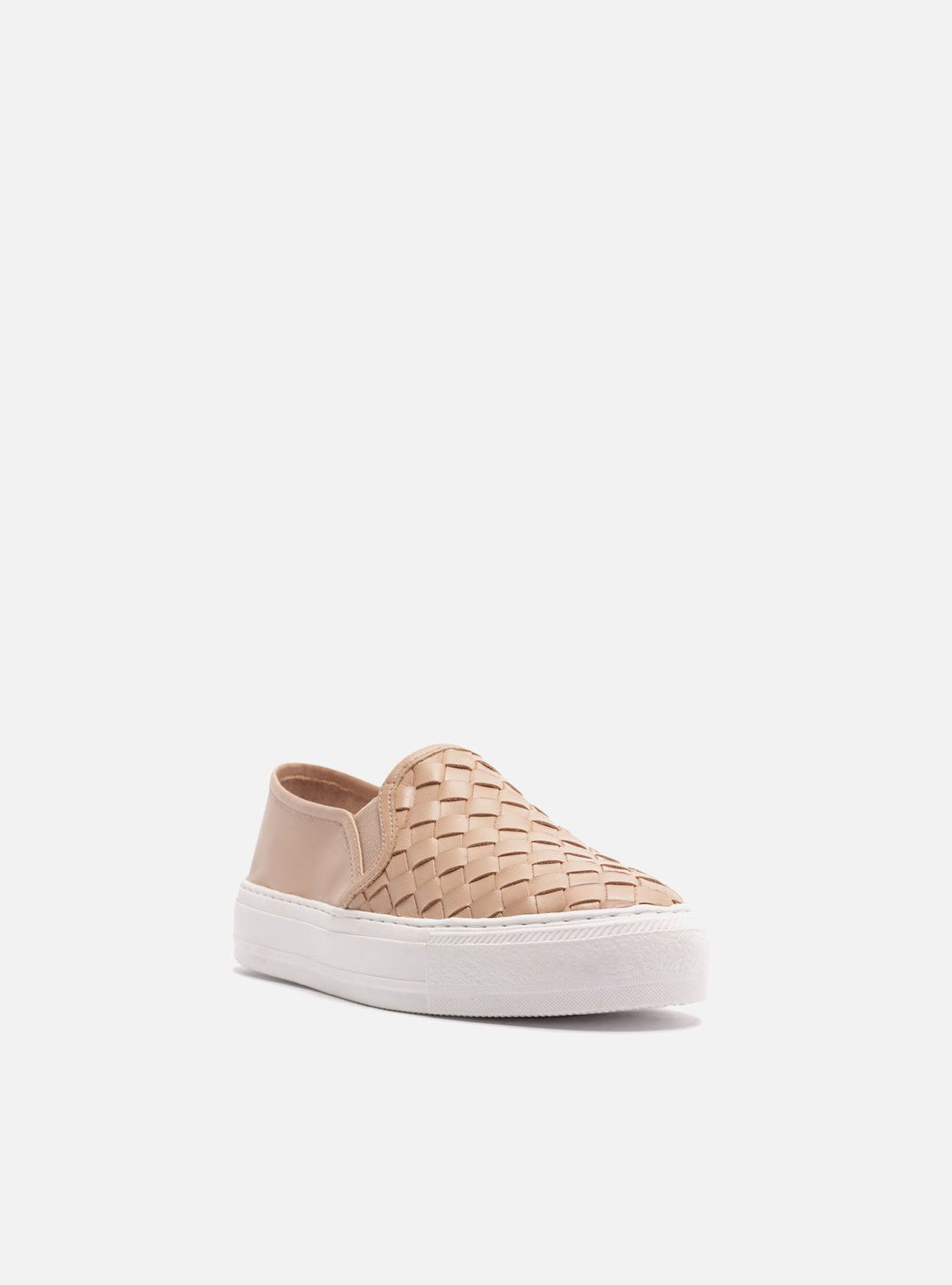 Tênis Nude Couro Salto Flatform Tressê — foto 2
