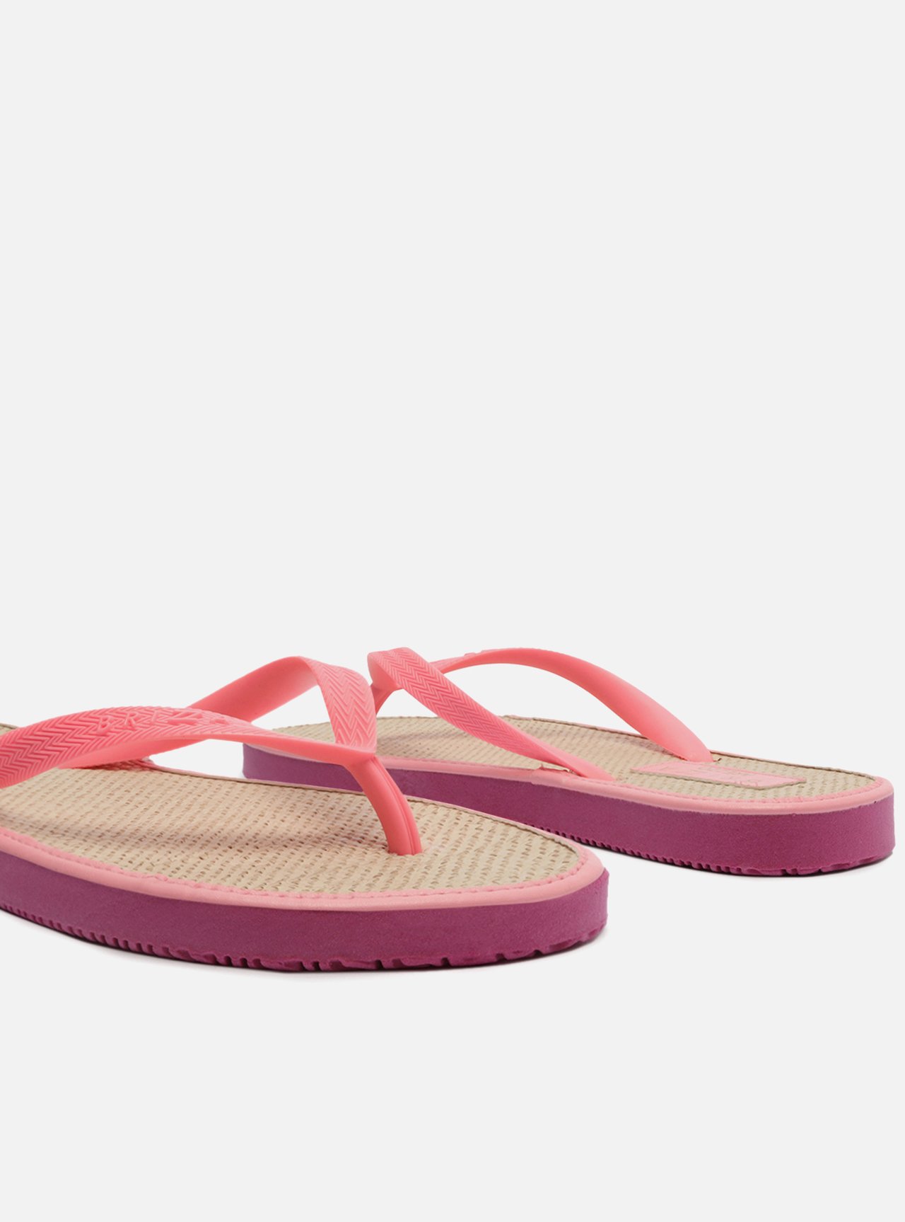 Chinelo de Dedo Rosa Palmilha Palha Brizza Color — foto 5