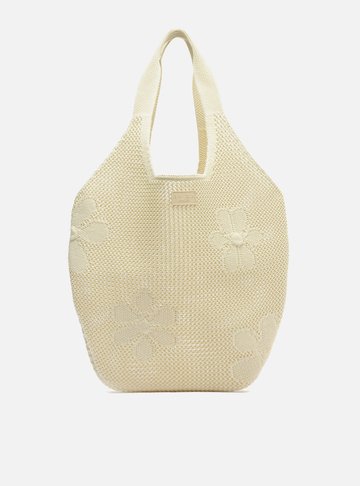 Bolsa Shopping Branca Crochê Mayra Glam Grande