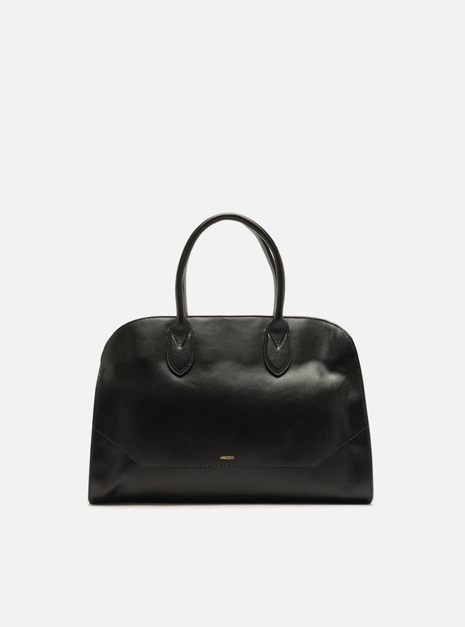 Bolsa Tote Preta Couro Média