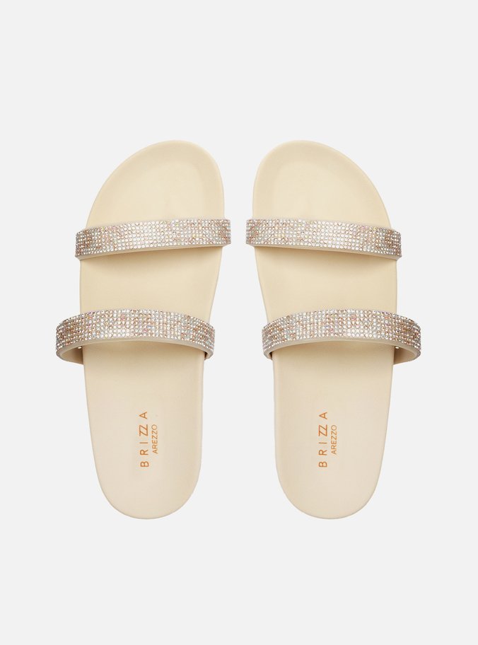 Sandália Rasteira Off-White Tratorada Strass Brizza