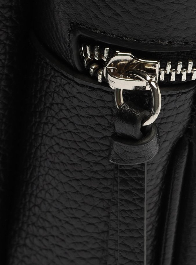 Mochila Preta Couro Miele Grande